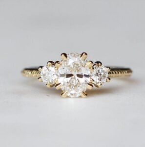 White Oval Anniversary Ring