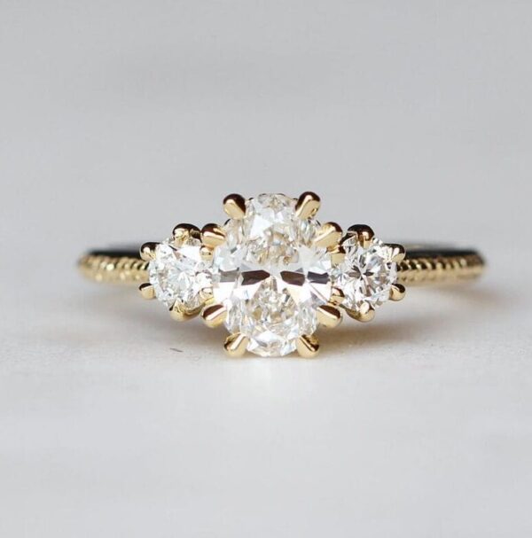 White Oval Anniversary Ring