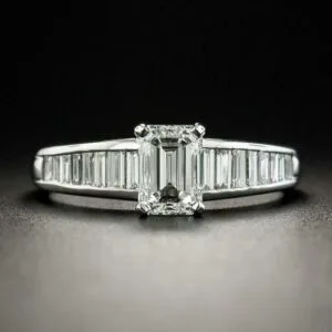 Emerald Solitaire Engagement Ring