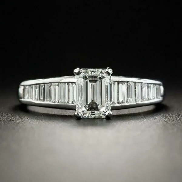 Emerald Solitaire Engagement Ring