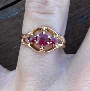 Red Round Cut Ring