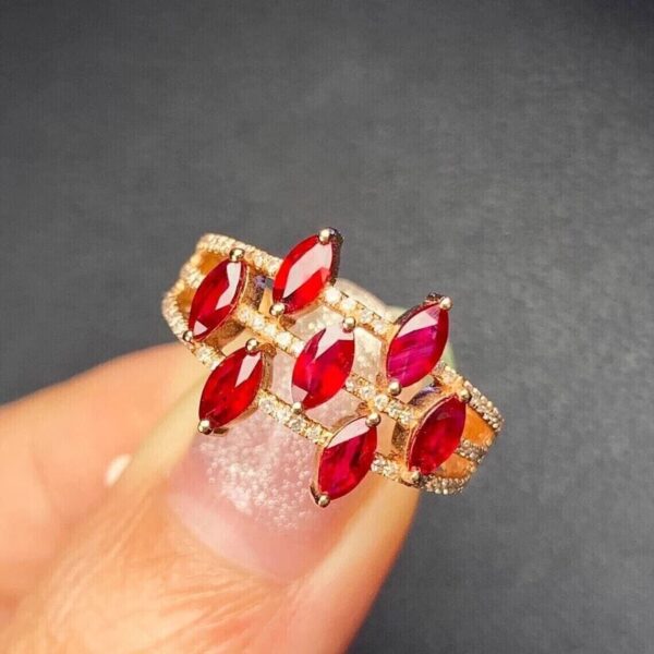 Fancy 2.88Ct Red Marquise Cut Solitaire Best Party Wear Ring For Women | Wedding Ring - Image 5