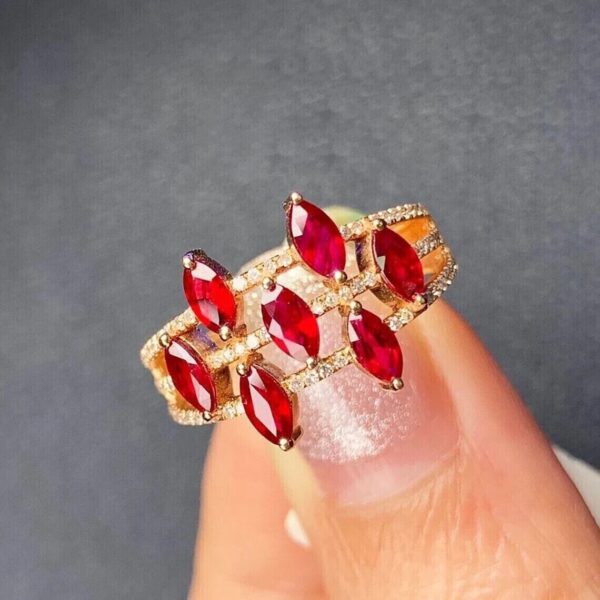 Fancy 2.88Ct Red Marquise Cut Solitaire Best Party Wear Ring For Women | Wedding Ring - Image 3