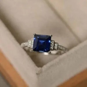 Asscher Solitaire Anniversary Ring