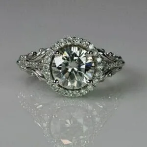 Round Halo Engagement Ring