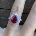 Pear Halo Anniversary Ring