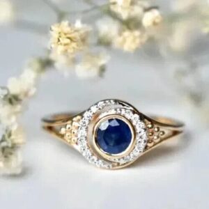 Round Bezel Engagement Ring