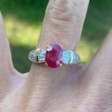 Red Oval Solitaire Ring