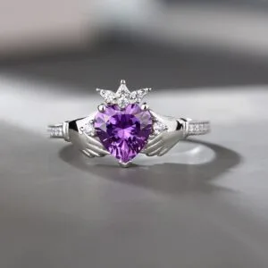 Superb 2Ct Purple Heart Cut Solitaire Anniversary Gift Ring | Best Promise Ring For Wife