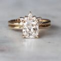 White Cushion Ring Set