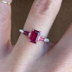 Red Emerald Solitaire Ring