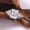 White Radiant Solitaire Ring