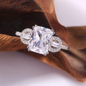 White Radiant Solitaire Ring