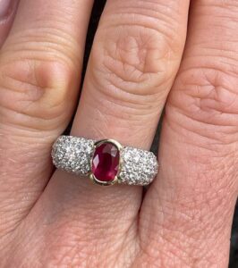 Red Oval Cut Ring