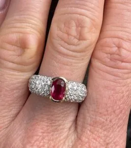 Red Oval Cut Ring