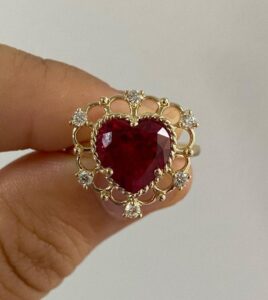 Lovable 2.55Ct Red Heart Cut Solitaire Best Proposal Ring For Girlfriend | Promise Ring For Her