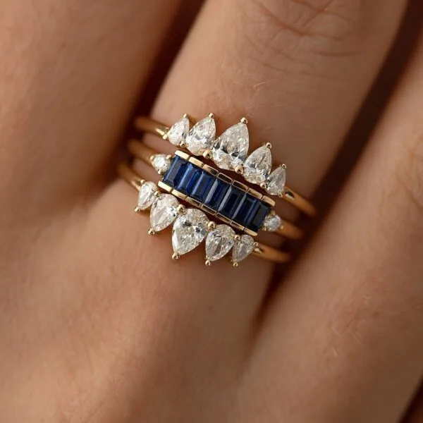 Baguette Solitaire Ring Set