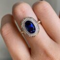 Blue Oval Bezel Ring