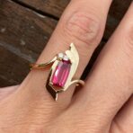 Pink Cushion Solitaire Ring