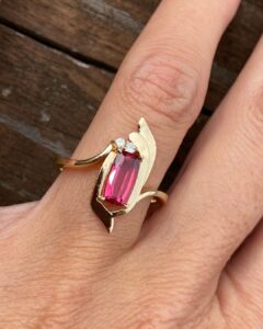 Pink Cushion Solitaire Ring