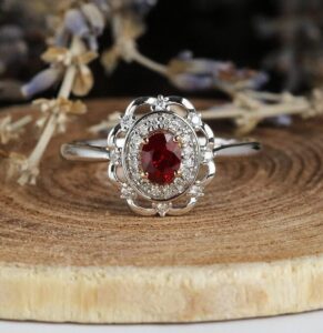 Oval Halo Engagement Ring