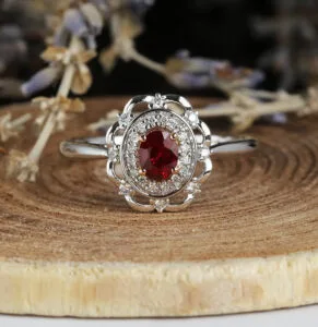 Oval Halo Engagement Ring