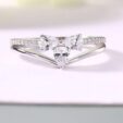 White Pear Solitaire Ring