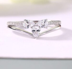 White Pear Solitaire Ring