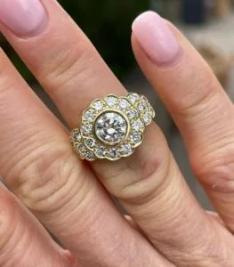 White Round Bezel Ring