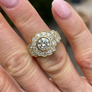 White Round Bezel Ring