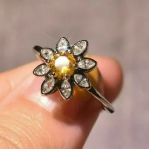 Superb 2Ct Yellow Round Cut Solitaire Best Proposal Ring | Forever One Gift Ring