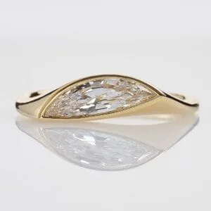 Half Moon Bezel Ring