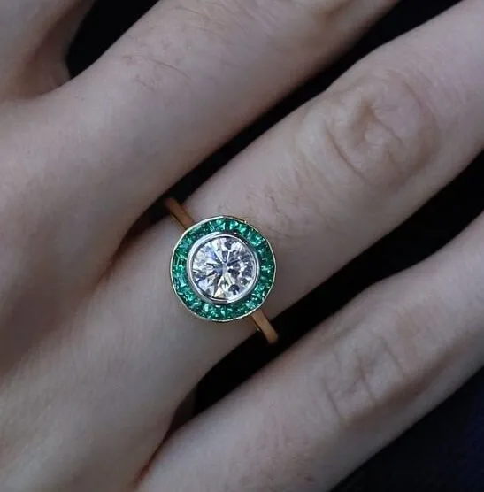 White Round Bezel Ring