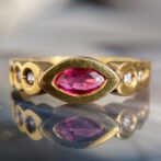 Pink Marquise Bezel Ring