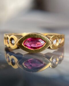 Pink Marquise Bezel Ring