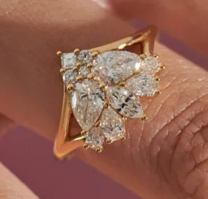 Pear Solitaire Anniversary Ring