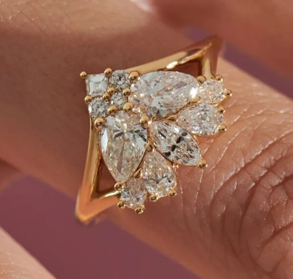 Pear Solitaire Anniversary Ring