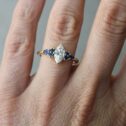 White Marquise Solitaire Ring