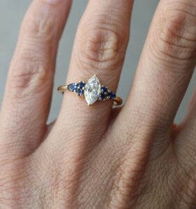 White Marquise Solitaire Ring