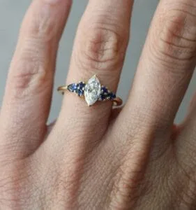 White Marquise Solitaire Ring