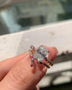 Unique 2.88Ct White Radiant Cut Solitaire Best Wedding Ring Set For Bridal | Party Wear Ring Set For Her