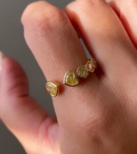 Yellow Heart Cut Band