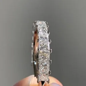 Awesome 2.80Ct White Princess Cut Half Eternity Best Engagement Band Ring For Her | Women Jewelry - Image 4