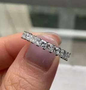 Awesome 2.80Ct White Princess Cut Half Eternity Best Engagement Band Ring For Her | Women Jewelry