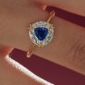 Trillion Halo Engagement Ring