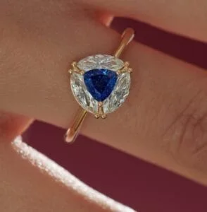 Trillion Halo Engagement Ring