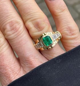 Green Emerald Bezel Ring