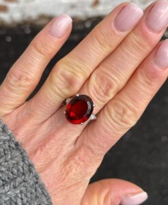 Red Oval Cut Ring