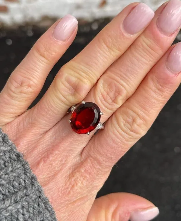 Red Oval Cut Ring