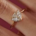White Triangle Engagement Ring